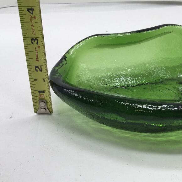 MCM Blenko Style Green Kidney Dish or Ashtray - Picture 6 of 6